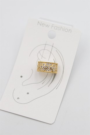 Taşlı Kıkırdak Küpe - Altın