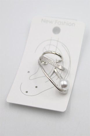 Taşlı Kıkırdak Küpe - Gümüş