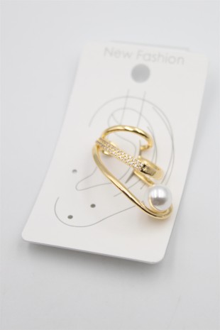 Taşlı Kıkırdak Küpe - Altın