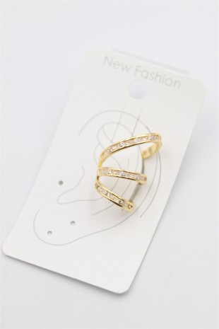 Taşlı Kıkırdak Küpe - Altın