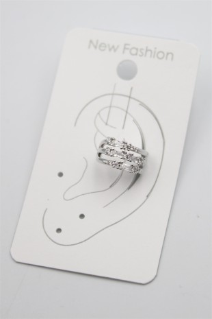 Taşlı Kıkırdak Küpe - Gümüş