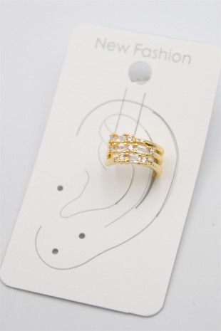 Taşlı Kıkırdak Küpe - Altın