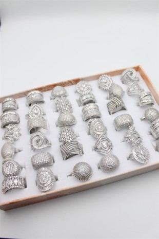 36'lı Zirkon Yüzük Seti - Gümüş 36'lı Zirkon Yüzük Seti - Gümüş