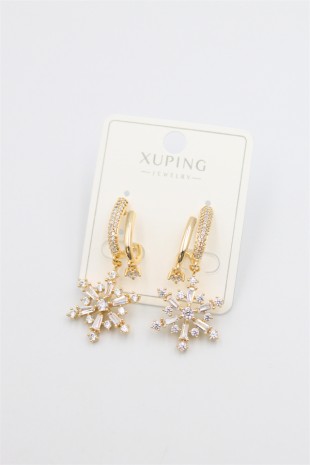 Kar Tanesi Küpe - Altın Kar Tanesi Küpe - Altın