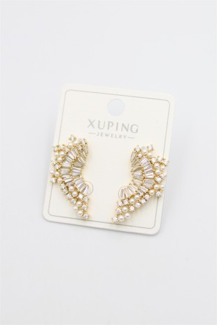 Taşlı Küpe - Altın