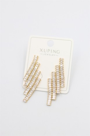 Baget Taşlı Küpe - Altın Baget Taşlı Küpe - Altın