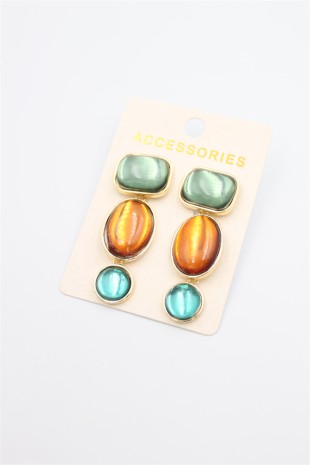 Taşlı Küpe - ÇOK RENKLİ