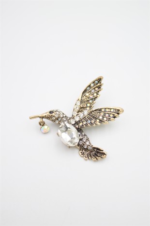 Kuş Broş - Altın Kuş Broş - Altın