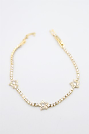 Yıldız Taşlı VİP Bileklik - Altın Yıldız Taşlı VİP Bileklik - Altın