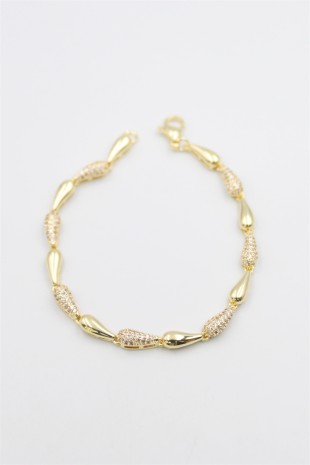 Taşlı Vip Bileklik - Altın Taşlı Vip Bileklik - Altın