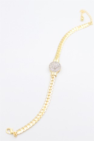 Taşlı Vip Bileklik - Altın Taşlı Vip Bileklik - Altın