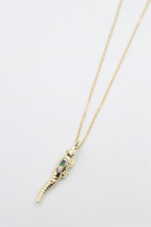 Timsah Kolye - Altın