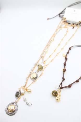 4'lü Metal İp Set Kolye - Altın 4'lü Metal İp Set Kolye - Altın