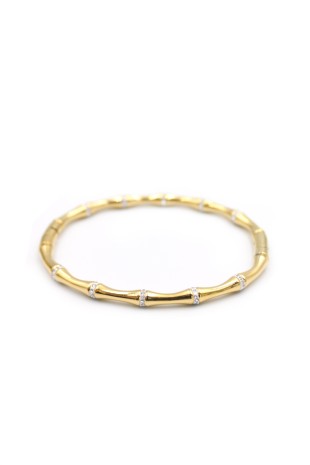Taşlı Kemik Bilezik - Altın