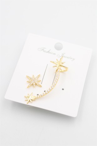 Taşlı Kıkırdak Küpe - Altın