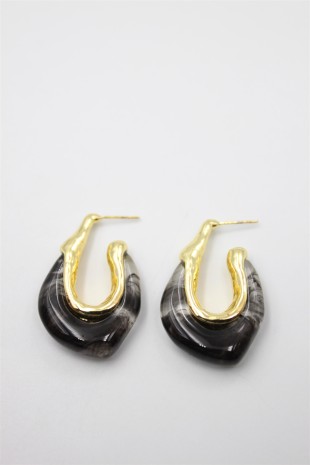 Akrilik Küpe - Siyah