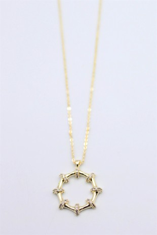 Taşlı Kolye - Altın