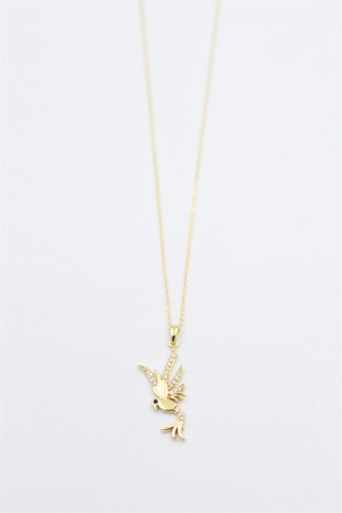 Kuş Kolye - Altın