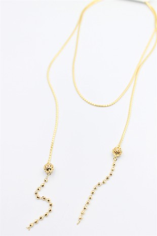 Zincir Sallantılı Kolye - Altın Zincir Sallantılı Kolye - Altın