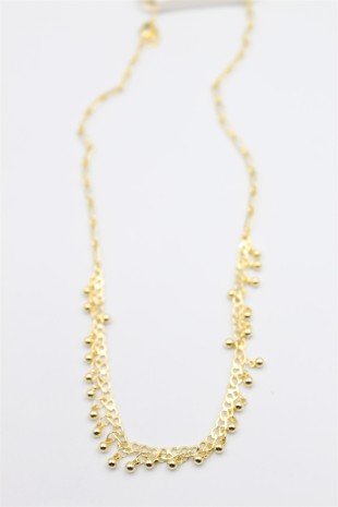 Top Sallantılı Kolye - Altın