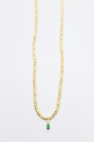 Dorika Taşlı Kolye - Altın Dorika Taşlı Kolye - Altın