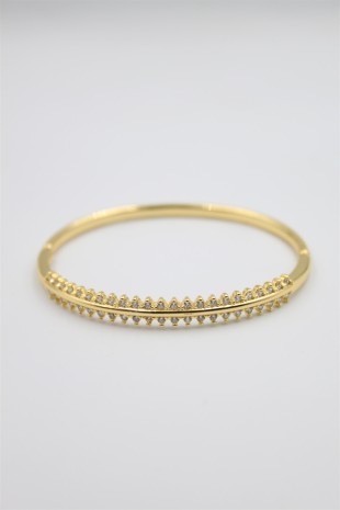 Taşlı Vip Bilezik - Altın