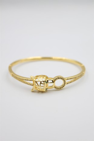 Taşlı Vip Bilezik - Altın