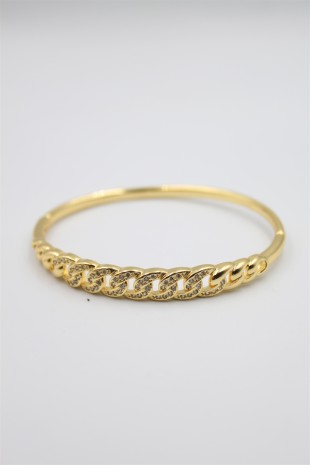 Taşlı Vip Bilezik - Altın