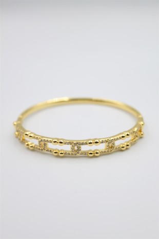 Taşlı Vip Bilezik - Altın