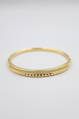 Taşlı Vip Bilezik - Altın