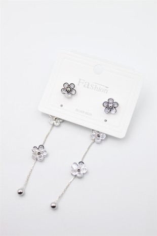 Zirkon Taşlı Küpe - Gümüş Zirkon Taşlı Küpe - Gümüş