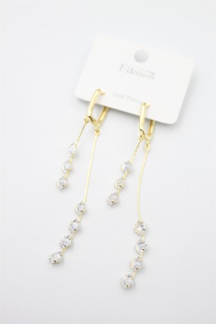 Zirkon Taşlı Küpe - Altın Zirkon Taşlı Küpe - Altın