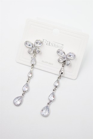 Zirkon Taşlı Küpe - Gümüş Zirkon Taşlı Küpe - Gümüş