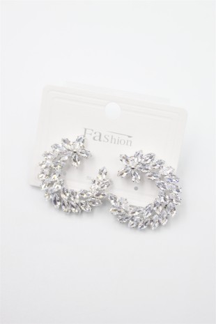 Zirkon Taşlı Küpe - Gümüş Zirkon Taşlı Küpe - Gümüş