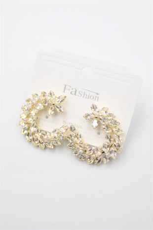 Zirkon Taşlı Küpe - Altın Zirkon Taşlı Küpe - Altın