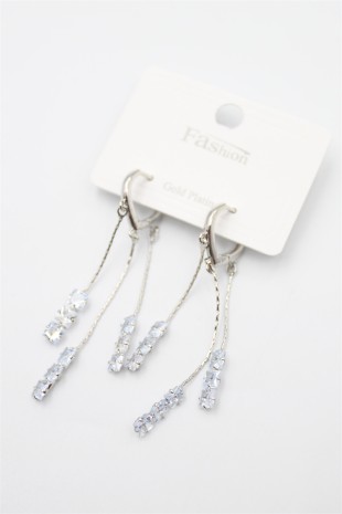 Zirkon Taşlı Küpe - Gümüş Zirkon Taşlı Küpe - Gümüş