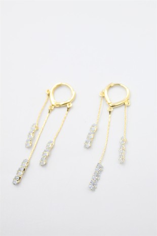 Zirkon Taşlı Küpe - Altın Zirkon Taşlı Küpe - Altın