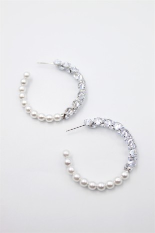 Zirkon Taşlı Küpe - Gümüş Zirkon Taşlı Küpe - Gümüş