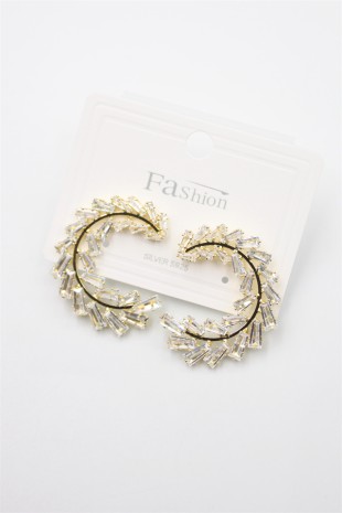 Zirkon Taşlı Küpe - Altın Zirkon Taşlı Küpe - Altın