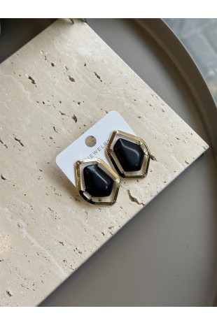 Taşlı Küpe - Siyah Taşlı Küpe - Siyah