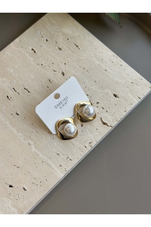 Taşlı Küpe - Beyaz