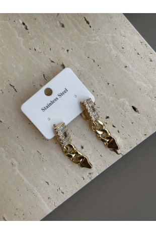 Taşlı Gurmet Küpe - Altın