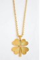 Çelik Yonca Kolye - Altın