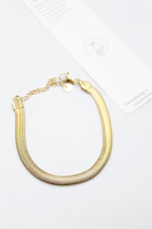 Yılan Zincir Bileklik - Altın