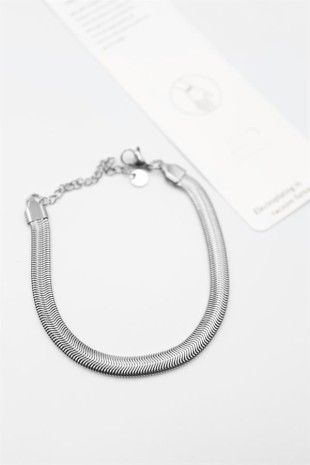 Yılan Zincir Bileklik - Gümüş