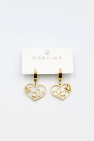 Sedef Çiçek Küpe - Altın