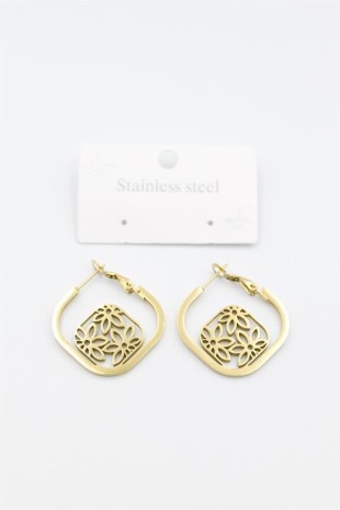 Çiçek Küpe - Altın Çiçek Küpe - Altın