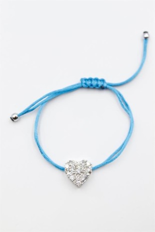 Kalp İp Bileklik - Turkuaz