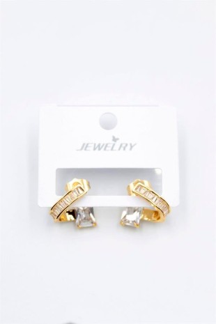 Taşlı Küpe - Altın Taşlı Küpe - Altın