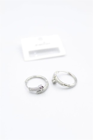 Taşlı Çivi Küpe - Gümüş Taşlı Çivi Küpe - Gümüş